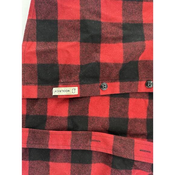 Woolrich Alaskan Melton Wool Overshirt Flannel Men’s Sz L Buffalo Plaid Shacket - Picture 15 of 16